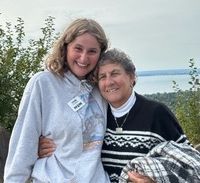 Thank you Hawk Ridge Volunteer Gail Marsman (right) with Hawk Ridge Naturalist Lydia