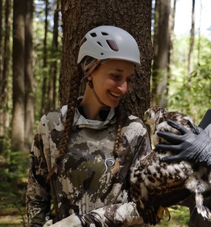 Mercy Melo banding goshawk