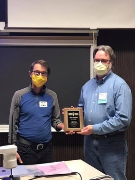 Board Chair Andrew Streitz presenting David Alexander 2020 Lifetime Achievement Award photo by K Nicoletti