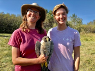 Count trainees Sam and Claire with Peregrine before release 3