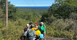 Margie leading Summit Ledges Hike 2