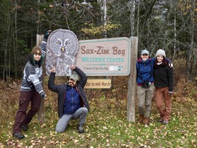 Fall 2023 raptor banders visit Sax-Zim Bog for end of season celebration
