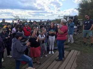 Margie doing bird demo for public - J Richardson Sept 19