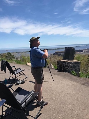 Volunteer Ralph at West Skyline Spring Count May 2020 by J Richardson