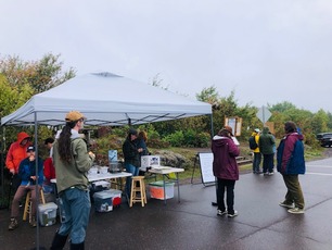 Volunteers helping at the Ridge rain or shine