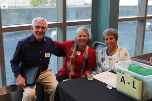 Board Chair Jim Sanders and volunteers Tania Womack and Gail Marsman at Festival 2023 by S Palacheck