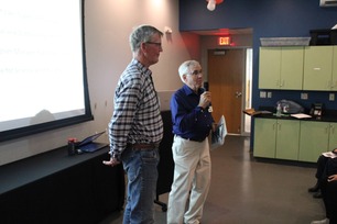 J Sanders (right) presenting Ken Gilbertson 10-year board service award 2023 3